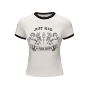 Markgong Women Fun Ride Printed T-Shirt White - 26SS