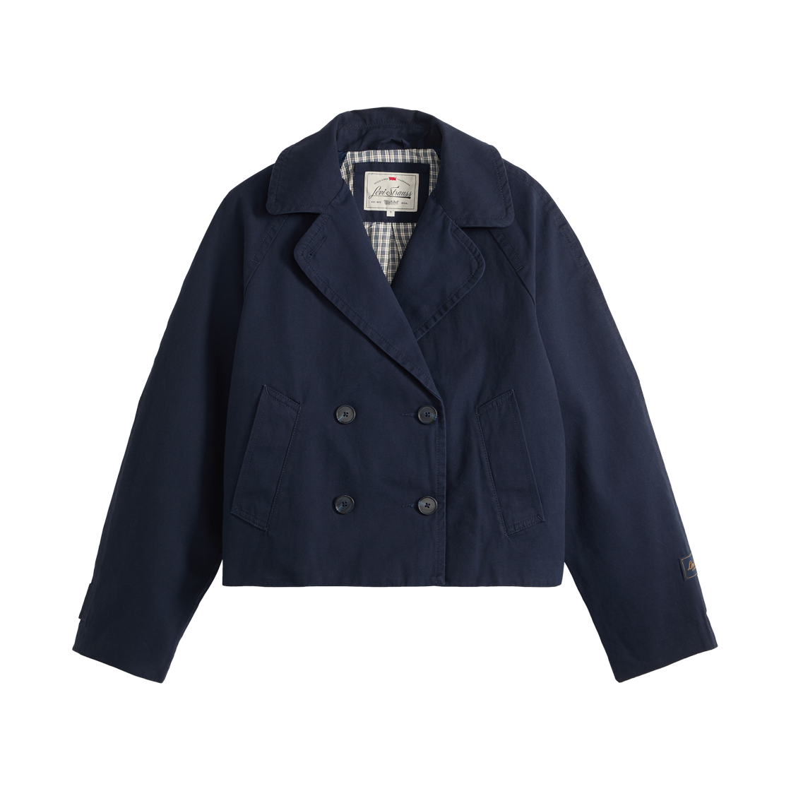 005AO-0003 Levi's Bree Cropped Swing Trench Jacket Navy