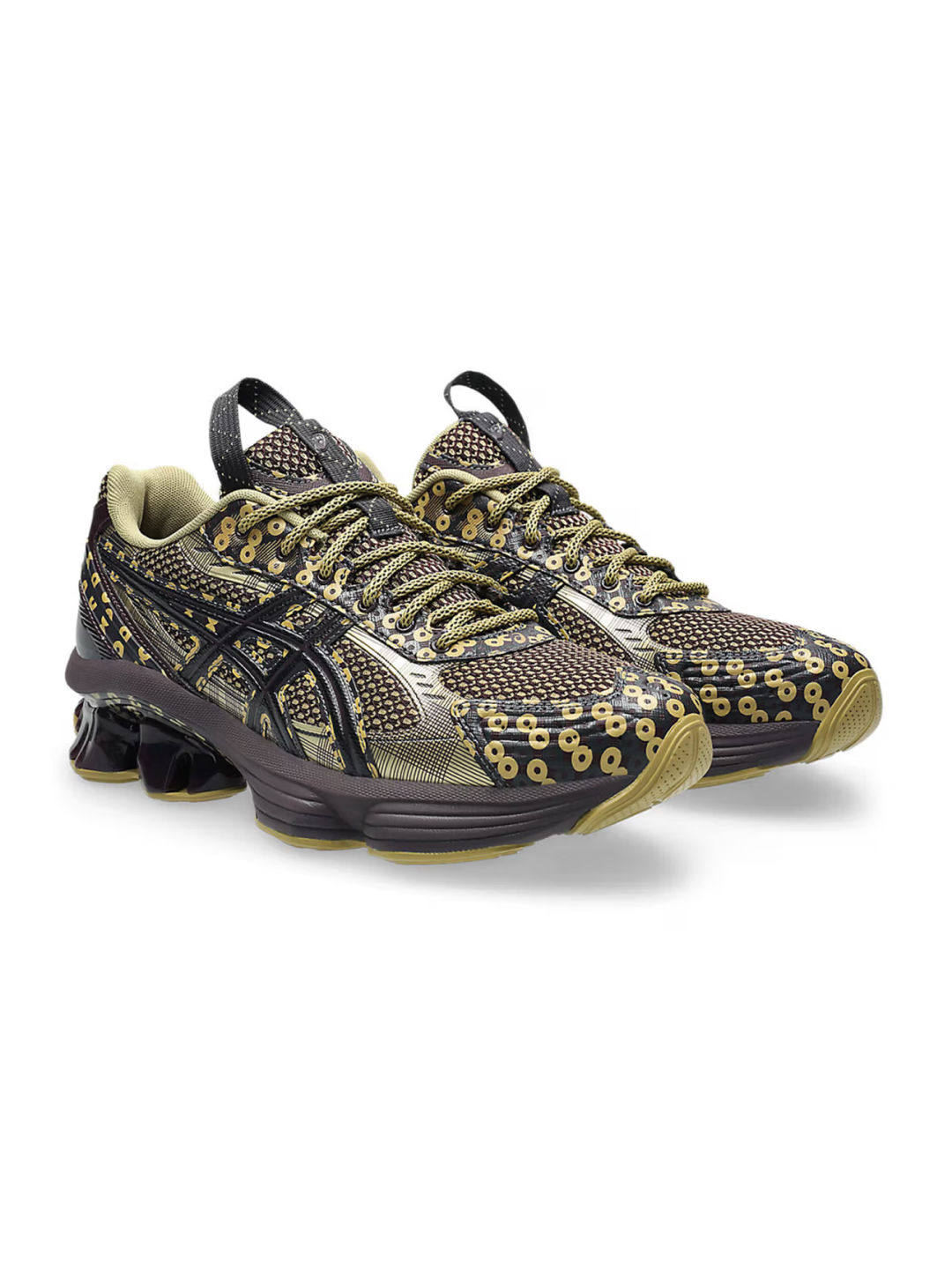 Asics x Kiko Kostadinov US7-S Gel-Kinetic Fluent Obsidian Grey Graphite Grey, Asics x Kiko Kostadinov US7-S Gel-Kinetic Fluent Beniimo Purple Lemongrass 착용 스타일 - 4