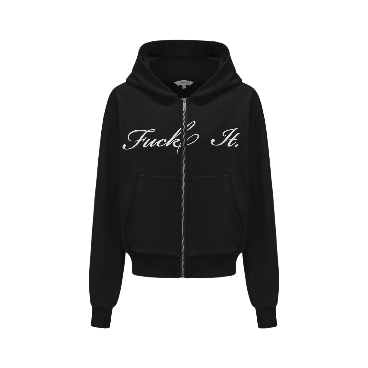 KW6BTSHGO04BK Markgong Women Fuck It Zip Hoodie Black - 26SS