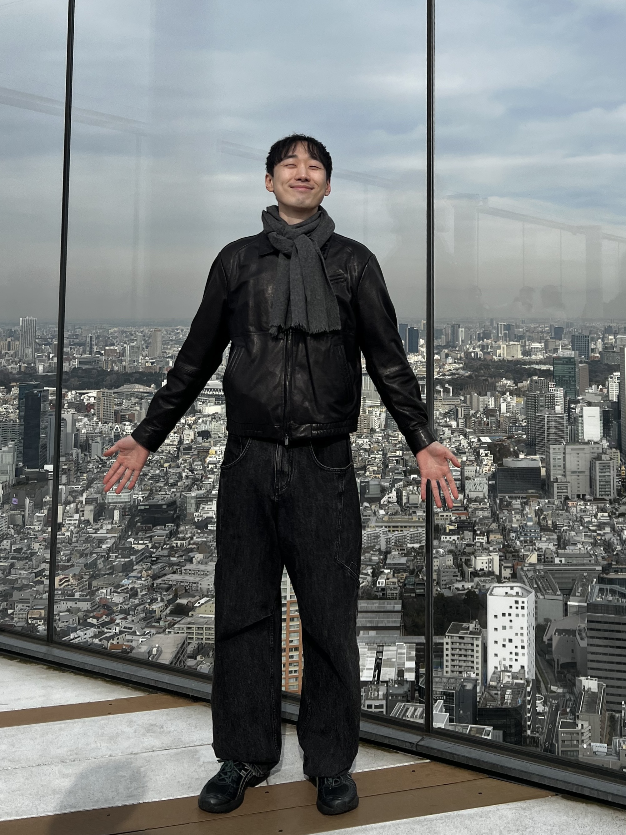 noun Side Line Cargo Denim Pants Black 착용 스타일 - 3