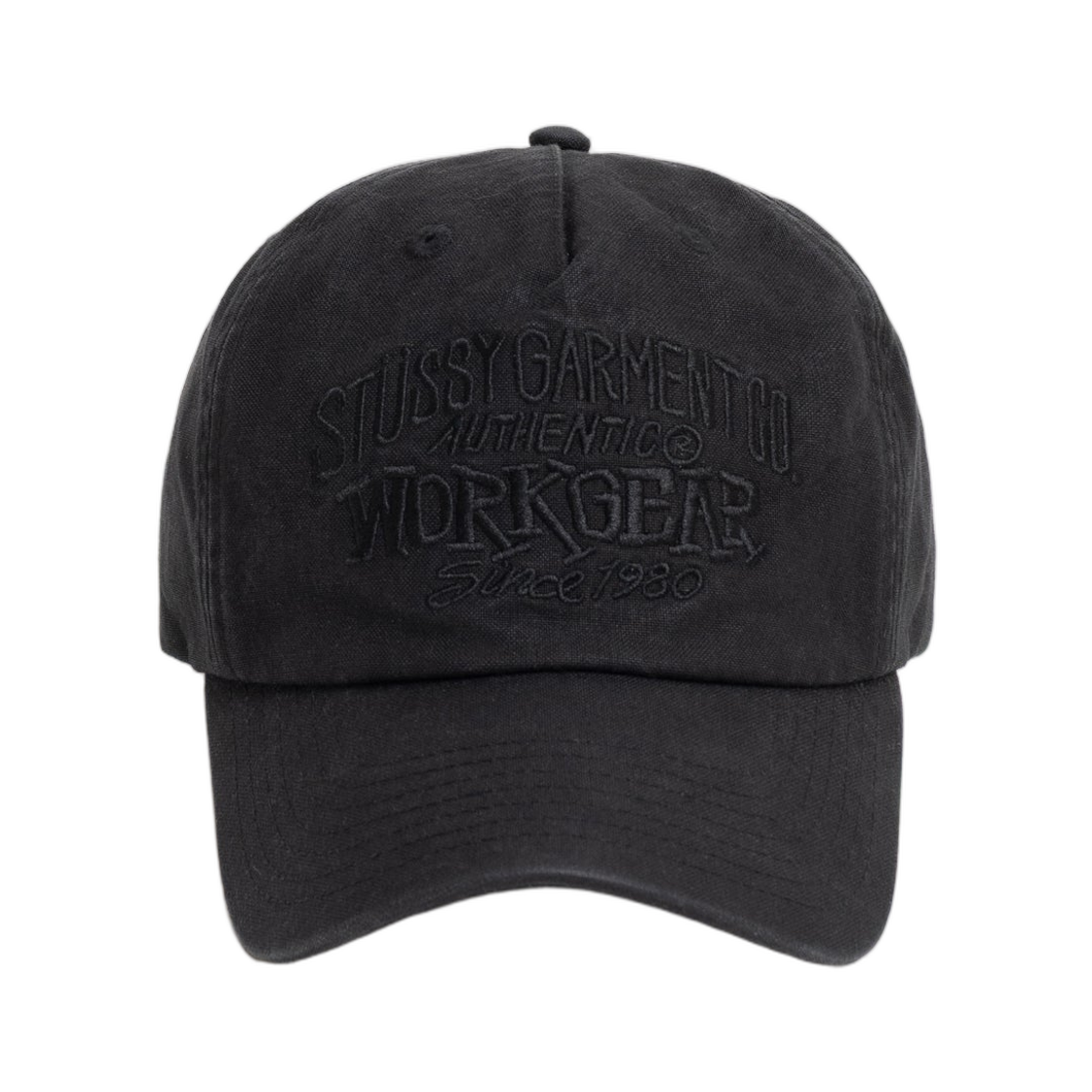 스투시 미드-뎁스 워크기어 왁스드 스냅백 블랙