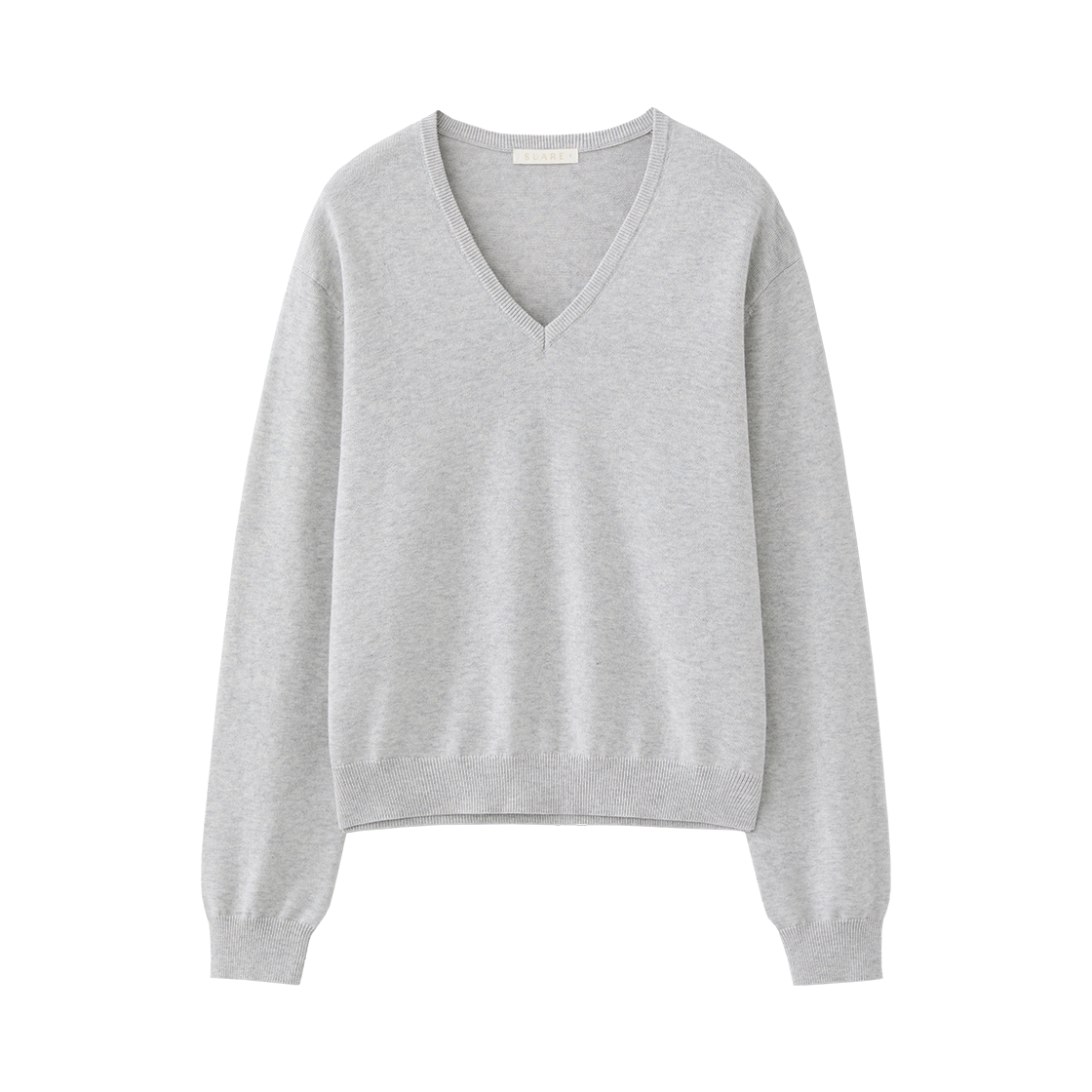 SBF1KN03WWM (W) Suare Women Cotton Cash V-Neck Knit White Melange