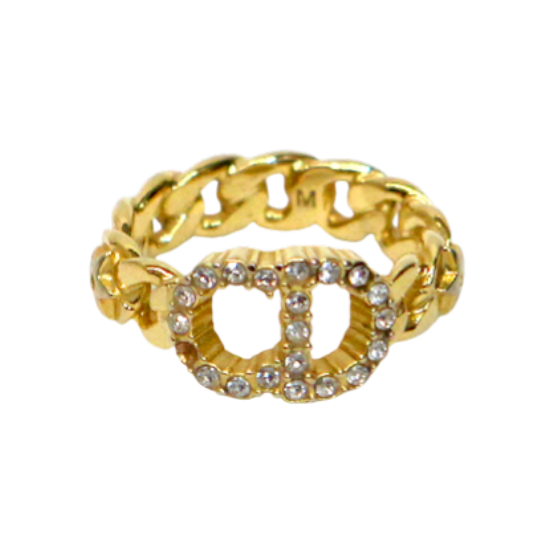 ITNHOKLF5JDB Dior 12mm Cubic Claire D Rune Gold Ring C-B49814