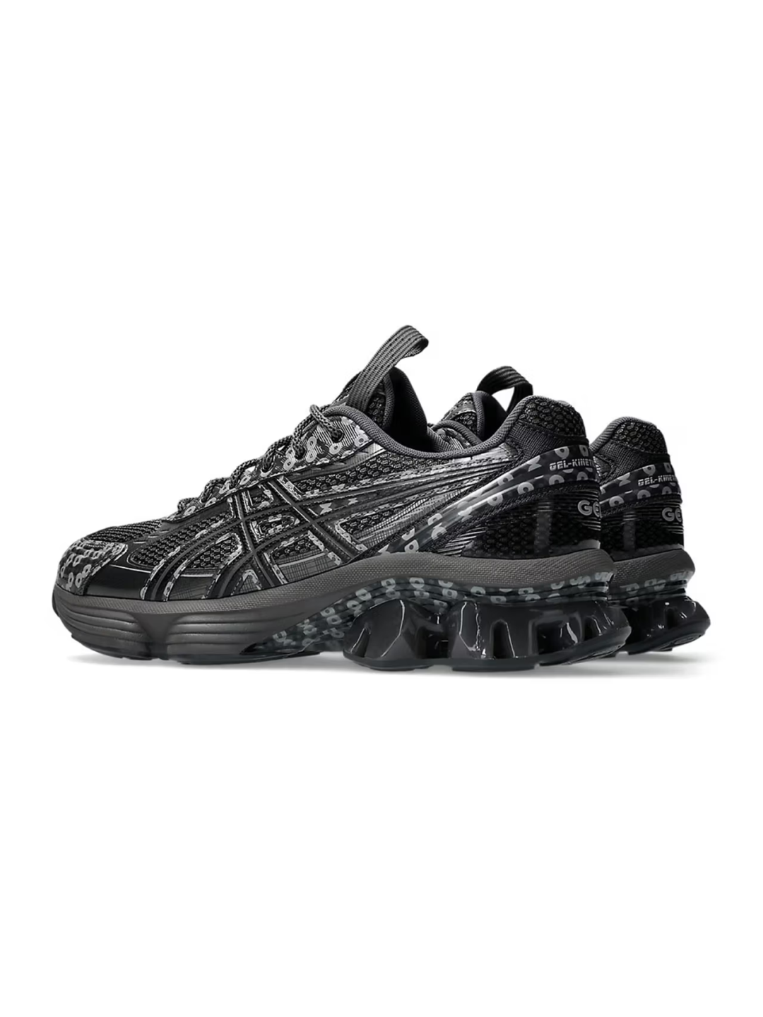 Asics x Kiko Kostadinov US7-S Gel-Kinetic Fluent Obsidian Grey Graphite Grey, Asics x Kiko Kostadinov US7-S Gel-Kinetic Fluent Beniimo Purple Lemongrass 착용 스타일 - 2