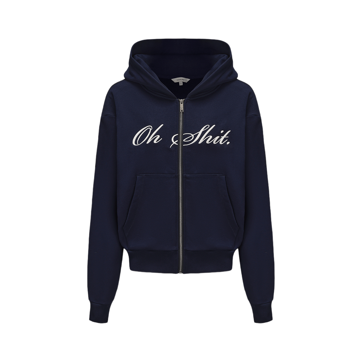 마크공 우먼 오 쉿 집 후디 네이비 블루 - 26SS(Markgong Women Oh Shit Zip Hoodie Navy Blue - 26SS)