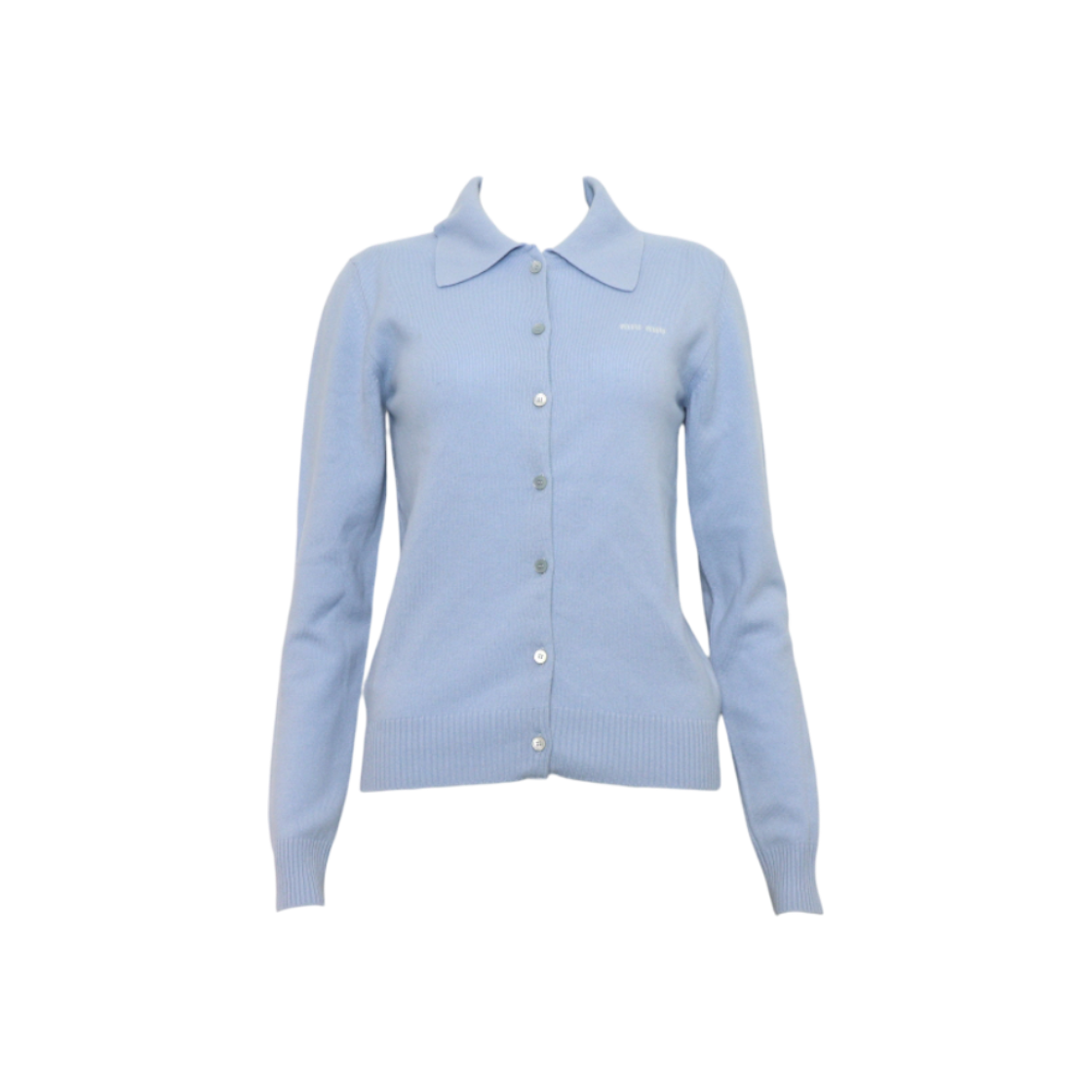 ITEU9OCLU5TJ Miu Miu MMF890 Cashmere Intarsia Logo Women's Knit Cardigan