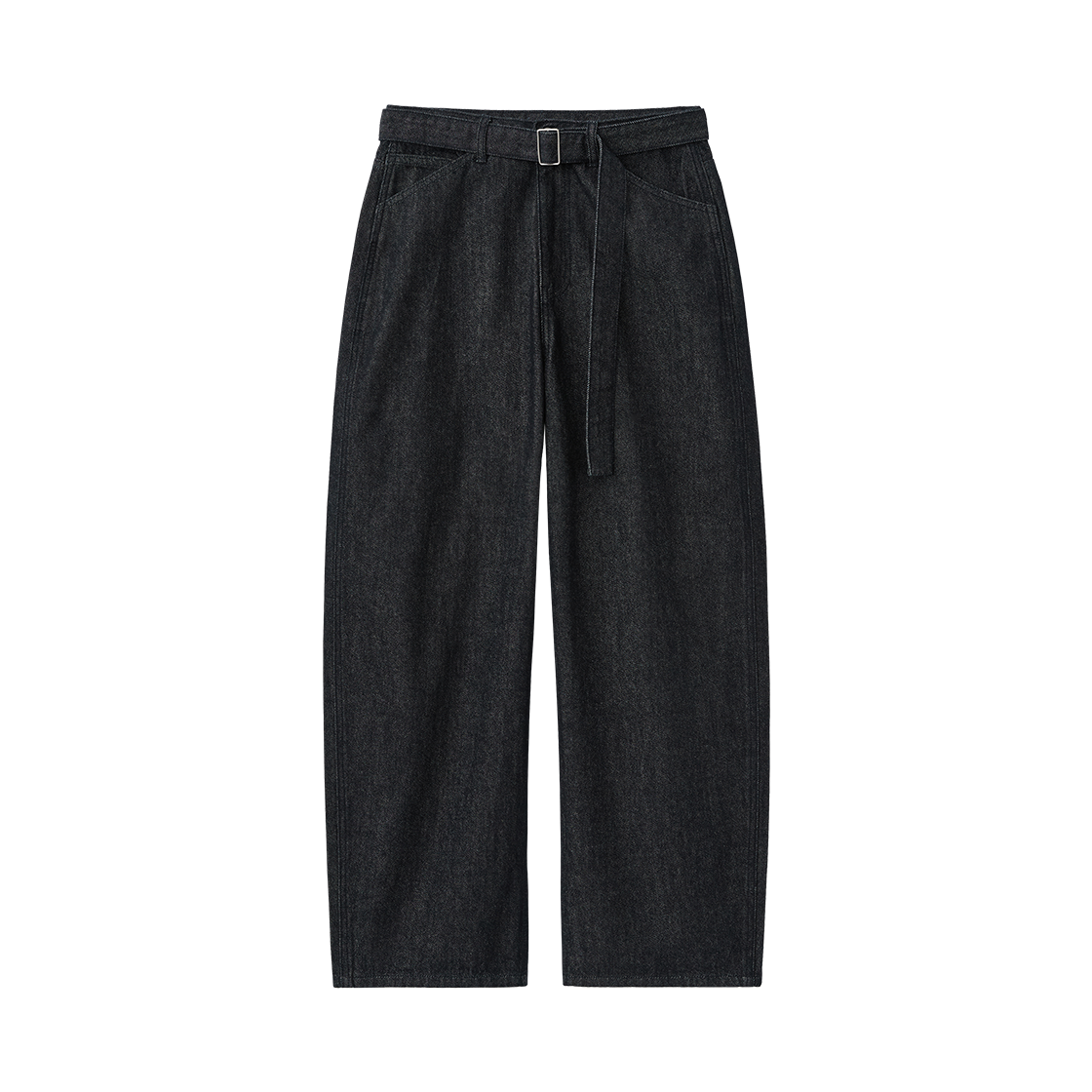 SBF1DP01WII (W) Suare Woman Belted Washing Curved Pants Indigo