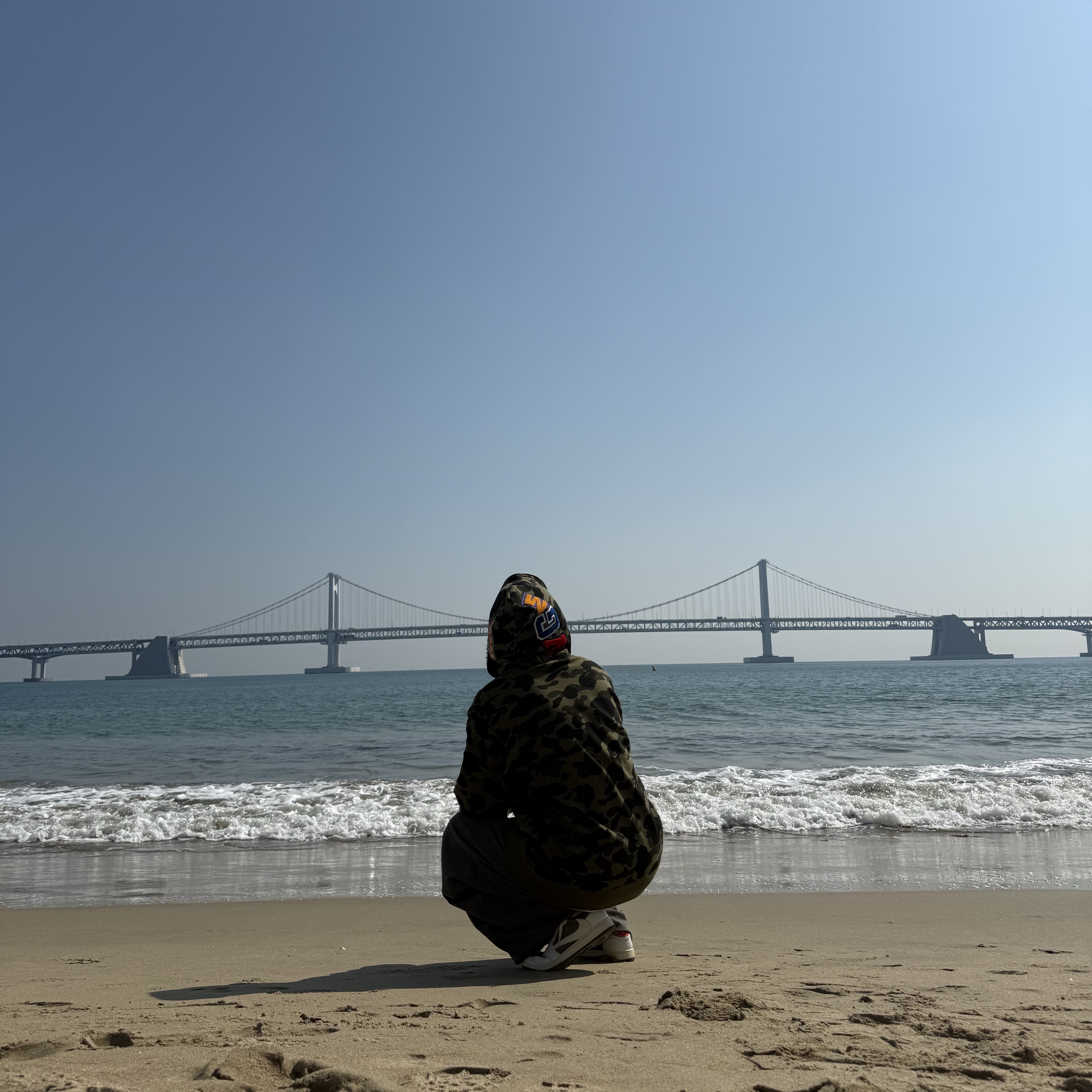 BAPE 1st Camo Shark Full Zip Hoodie Army Green, Jordan 1 x Travis Scott Retro Low OG SP Sail and Ridgerock 착용 스타일 - 2
