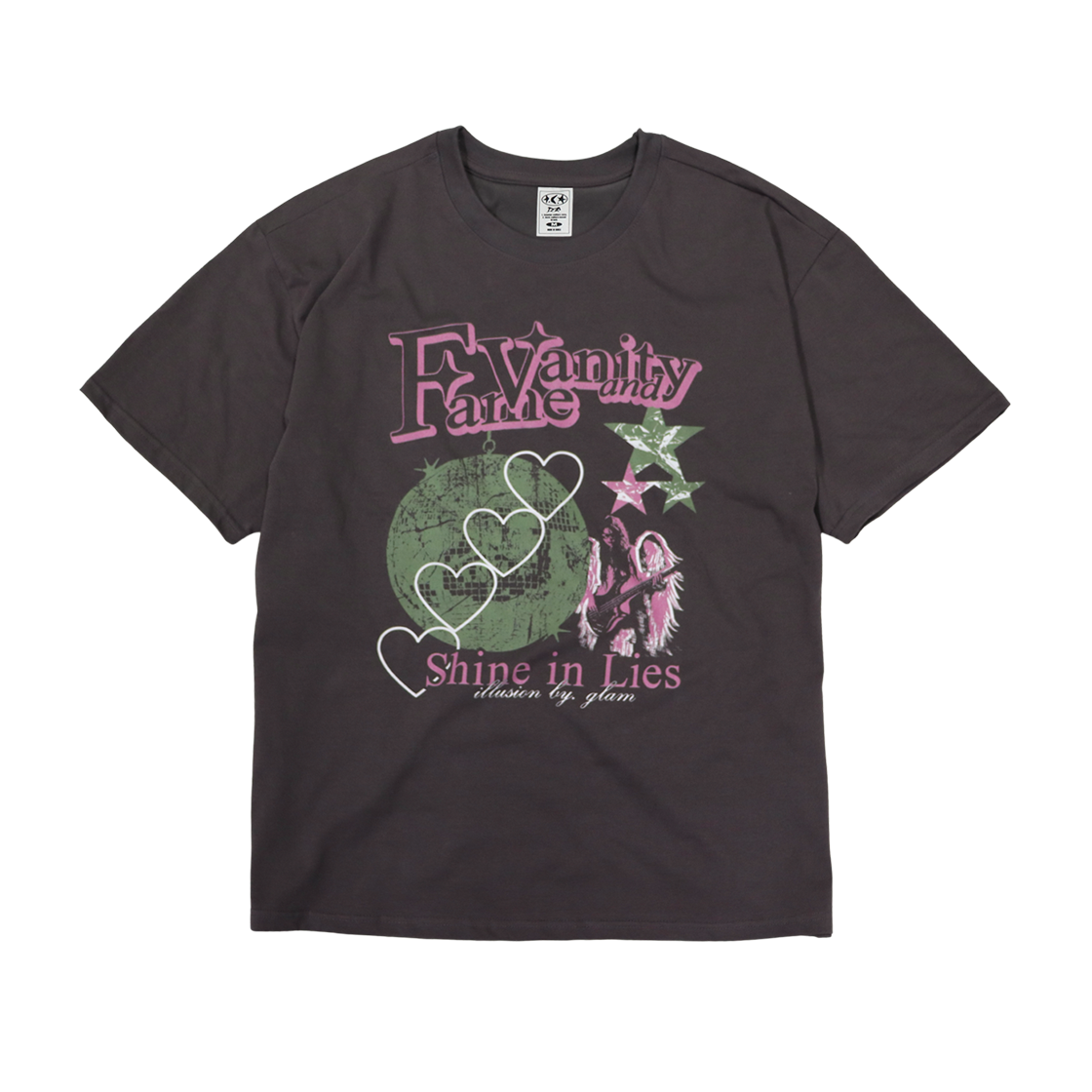디파이클럽로버스 페임 앤드 배니티 반팔 티셔츠 차콜(DEFYCLUBROBBERS Fame and Vanity Tshirts Charcoal)