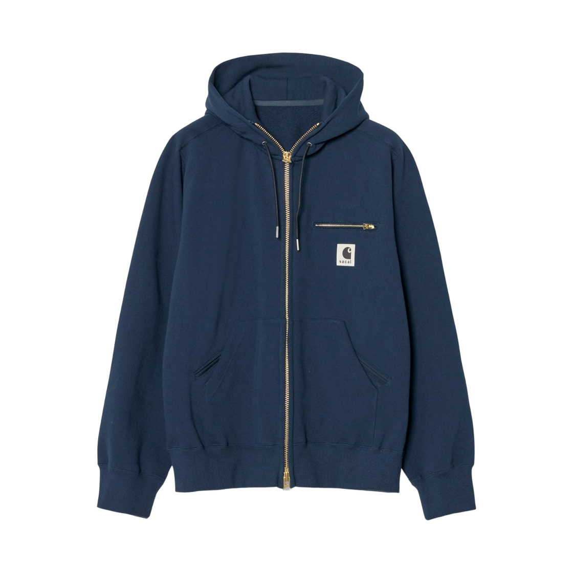사카이 x 칼하트 WIP 코튼 저지 후드 티셔츠 블루(Sacai x Carhartt WIP Cotton Jersey Hoodie T-Shirt Blue)