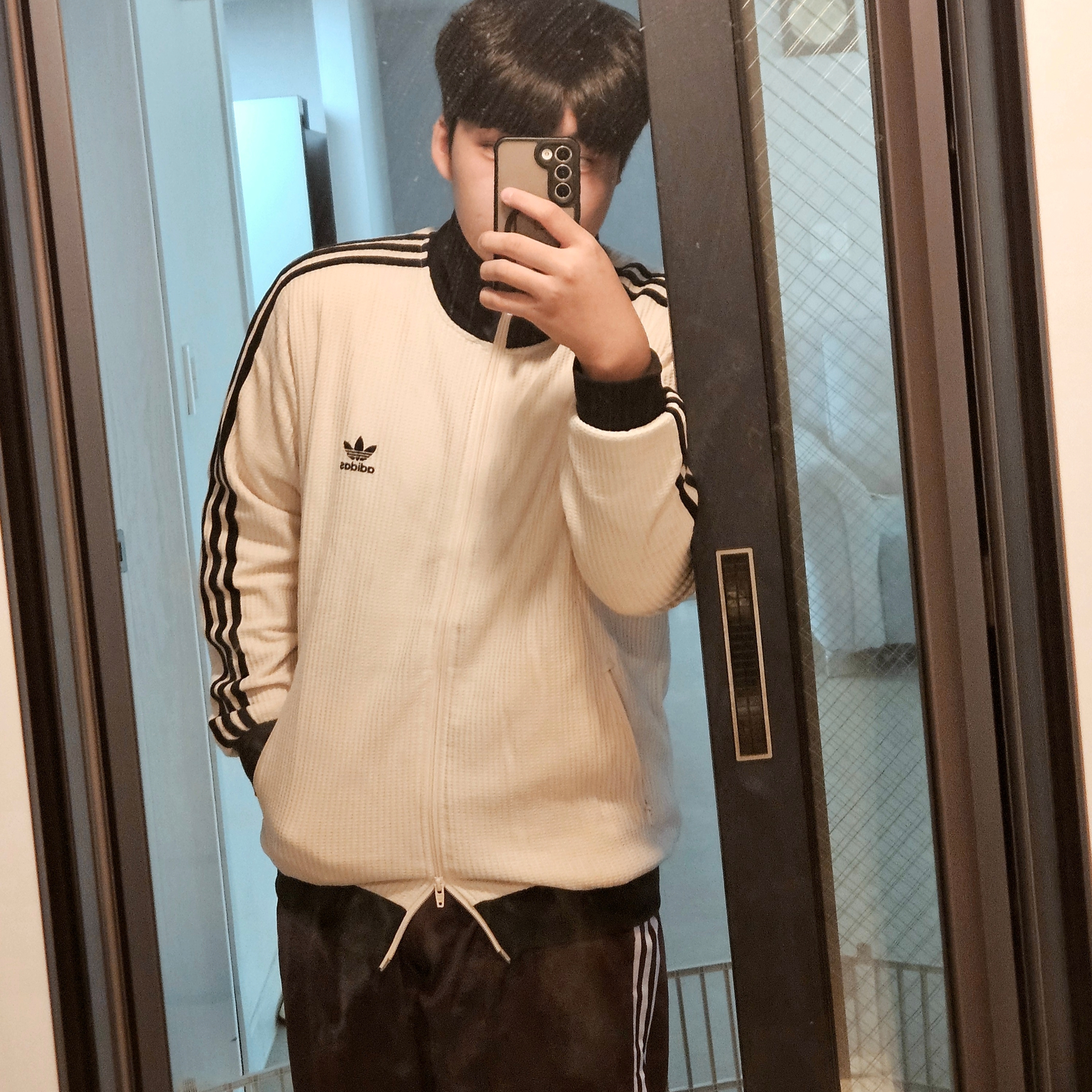 Adidas Waffle Beckenbauer Track Top Wonder White - KR Sizing 착용 스타일