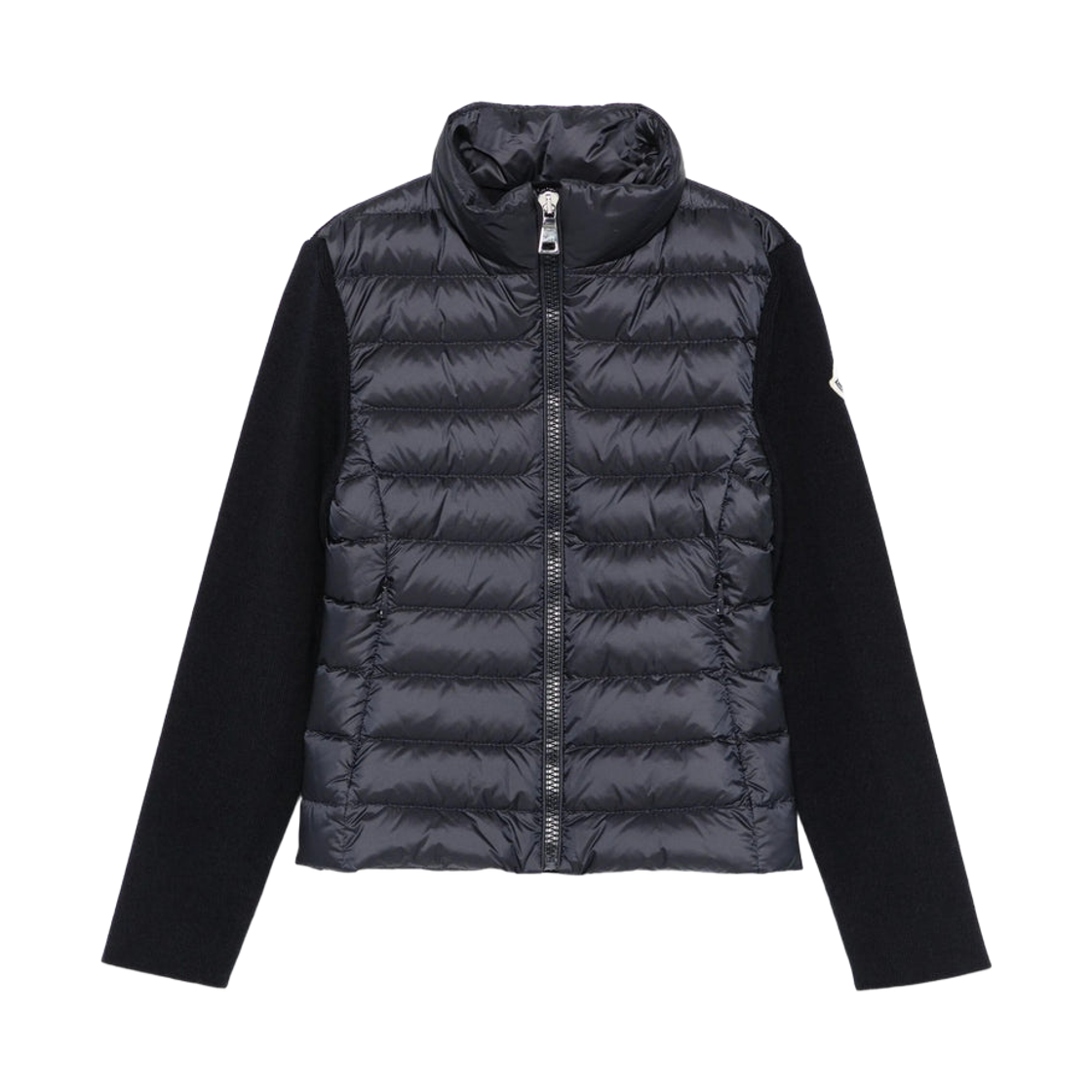 (키즈) 몽클레르 패딩 울 집업 가디건 네이비 블루 - 26SS((Kids) Moncler Padded Wool Zip-Up Cardigan Navy Blue - 26SS) - 1