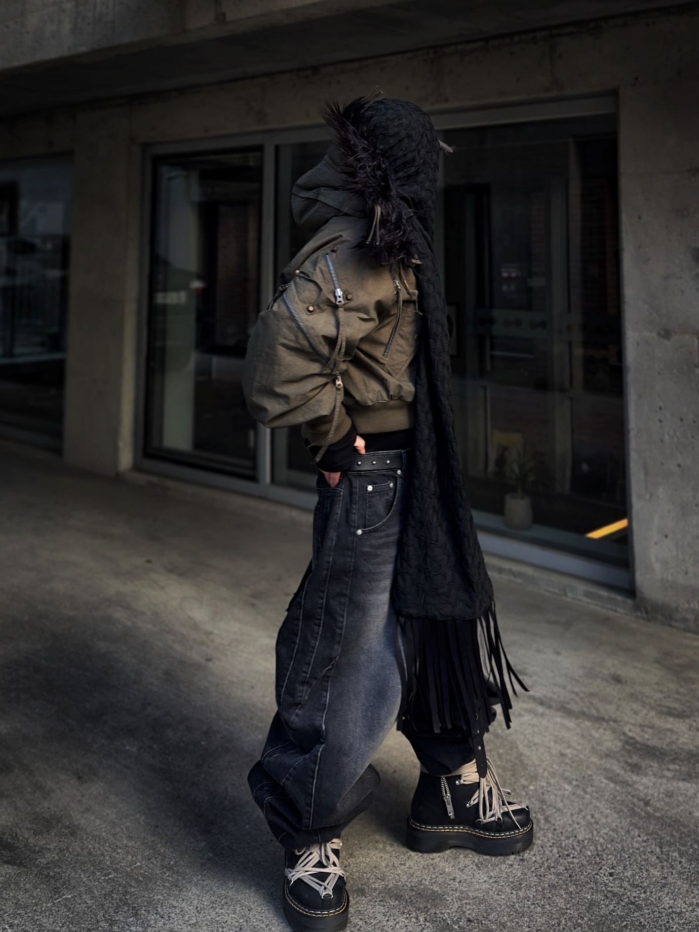 Civision by CSC Japanese Paneled Denim Pants 착용 스타일 - 4