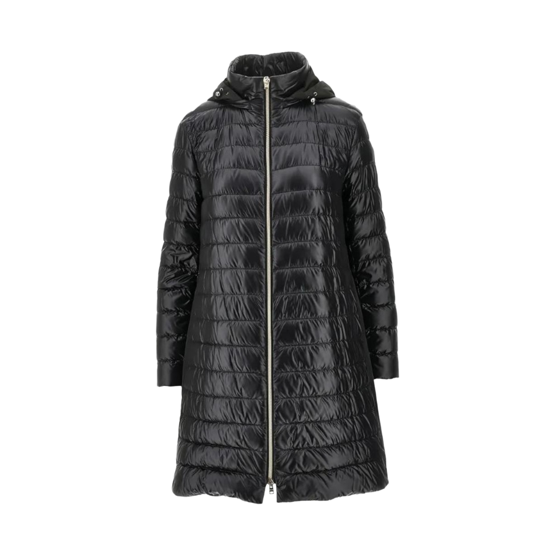 (W) 에르노 라이트웨이트 후드 패딩 자켓 블랙((W) Herno Lightweight Hooded Padded Jacket Black)