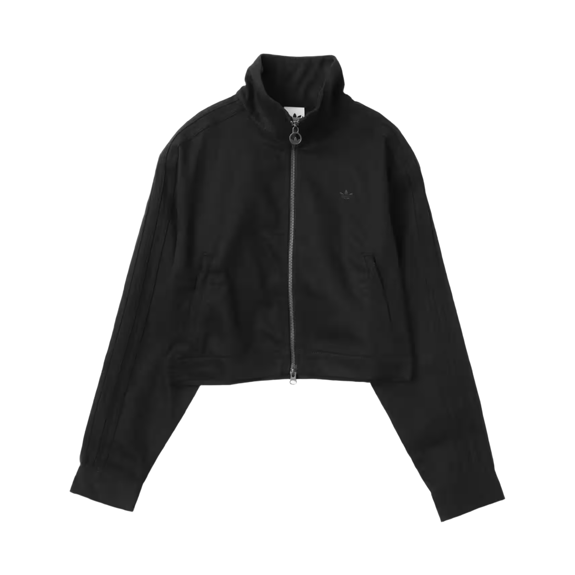 (W) 아디다스 파이어버드 트윌 크롭 트랙탑 블랙 - KR 사이즈((W) Adidas Firebird Twill Cropped Track Top Black - KR Sizing) - 1