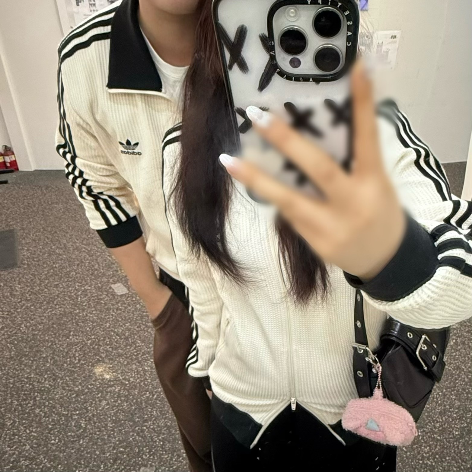 Adidas Waffle Beckenbauer Track Top Wonder White - KR Sizing 착용 스타일