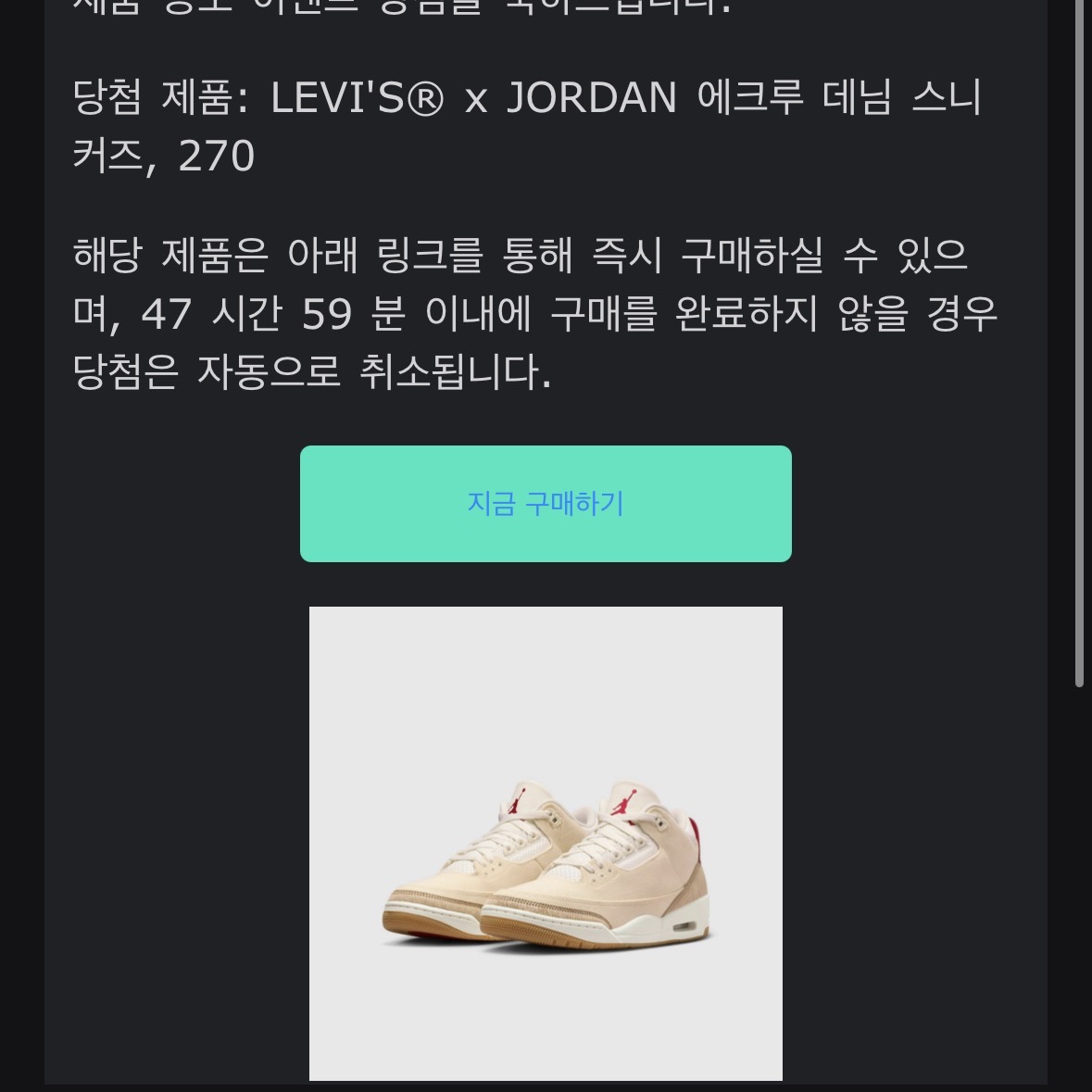 Jordan 3 x Levi’s Ecru Denim 착용 스타일
