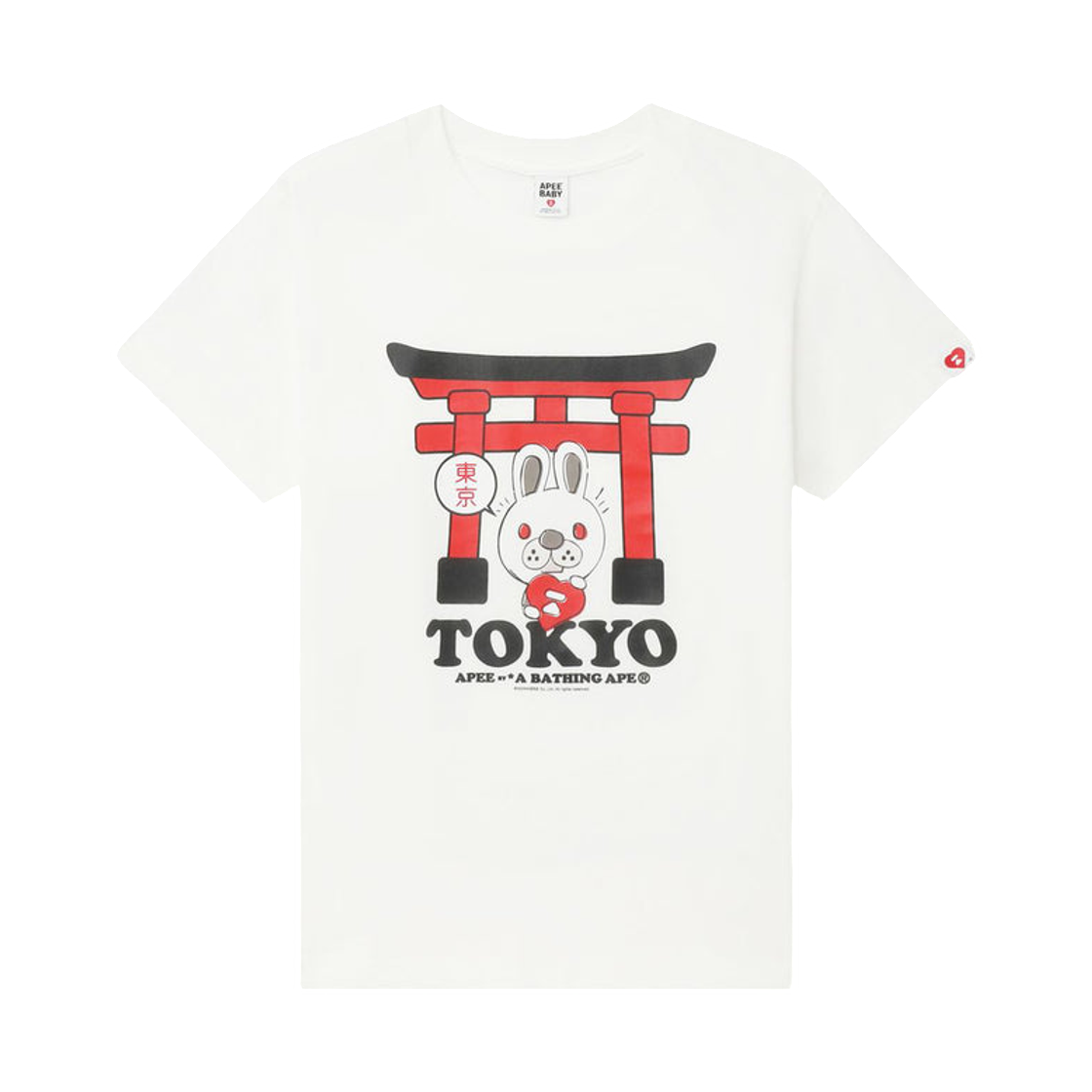 (W) 베이프 도쿄 에디션 티셔츠 #4 화이트((W) BAPE Tokyo Edition T-Shirt #4 White)