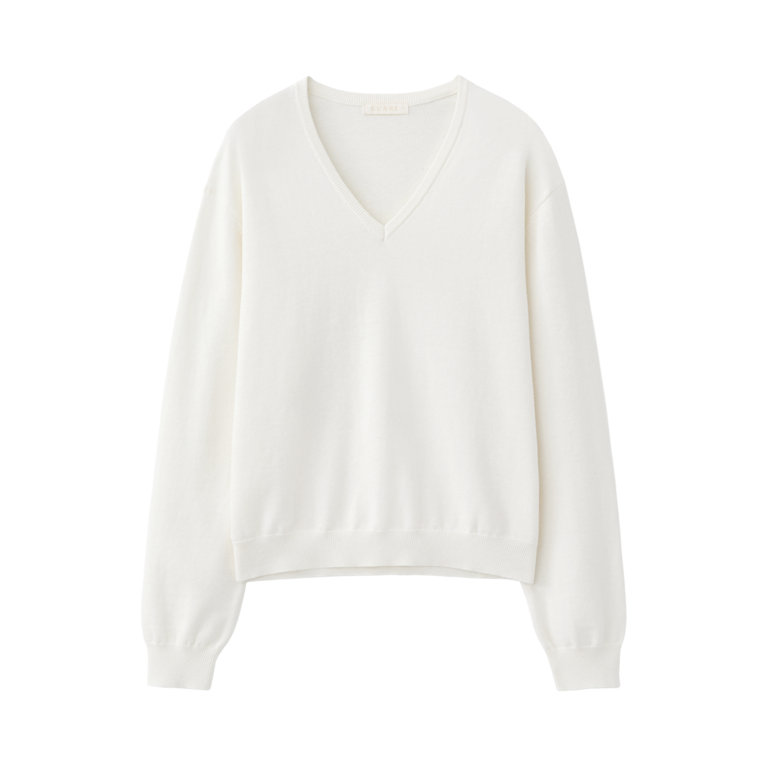 SBF1KN03WIV (W) Suare Women Cotton Cash V-Neck Knit Ivory
