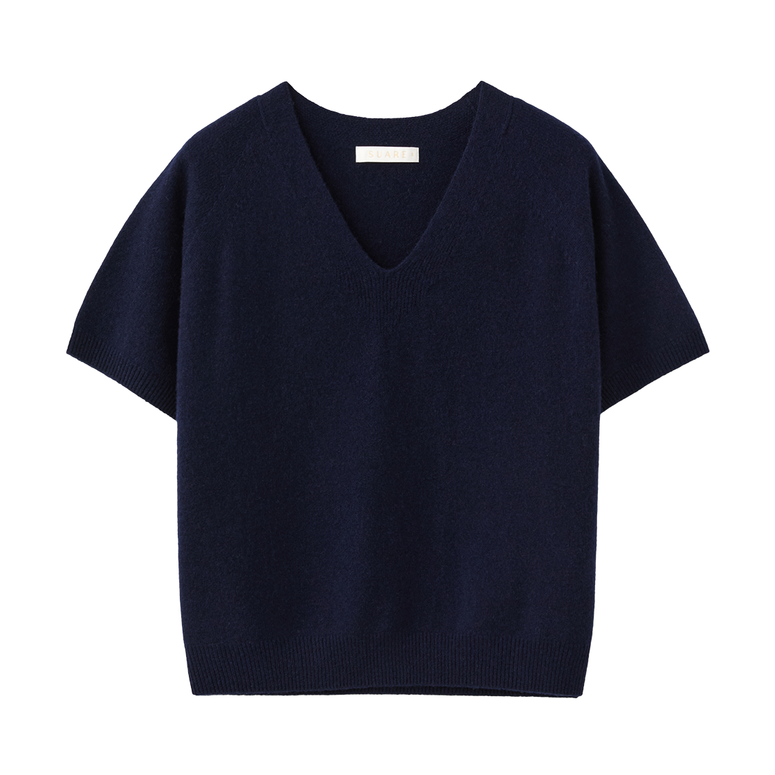 SBF1CK02WNV (W) Suare Woman Cash 10 Wool 90 Whole Garment V-Neck Half Knit Navy