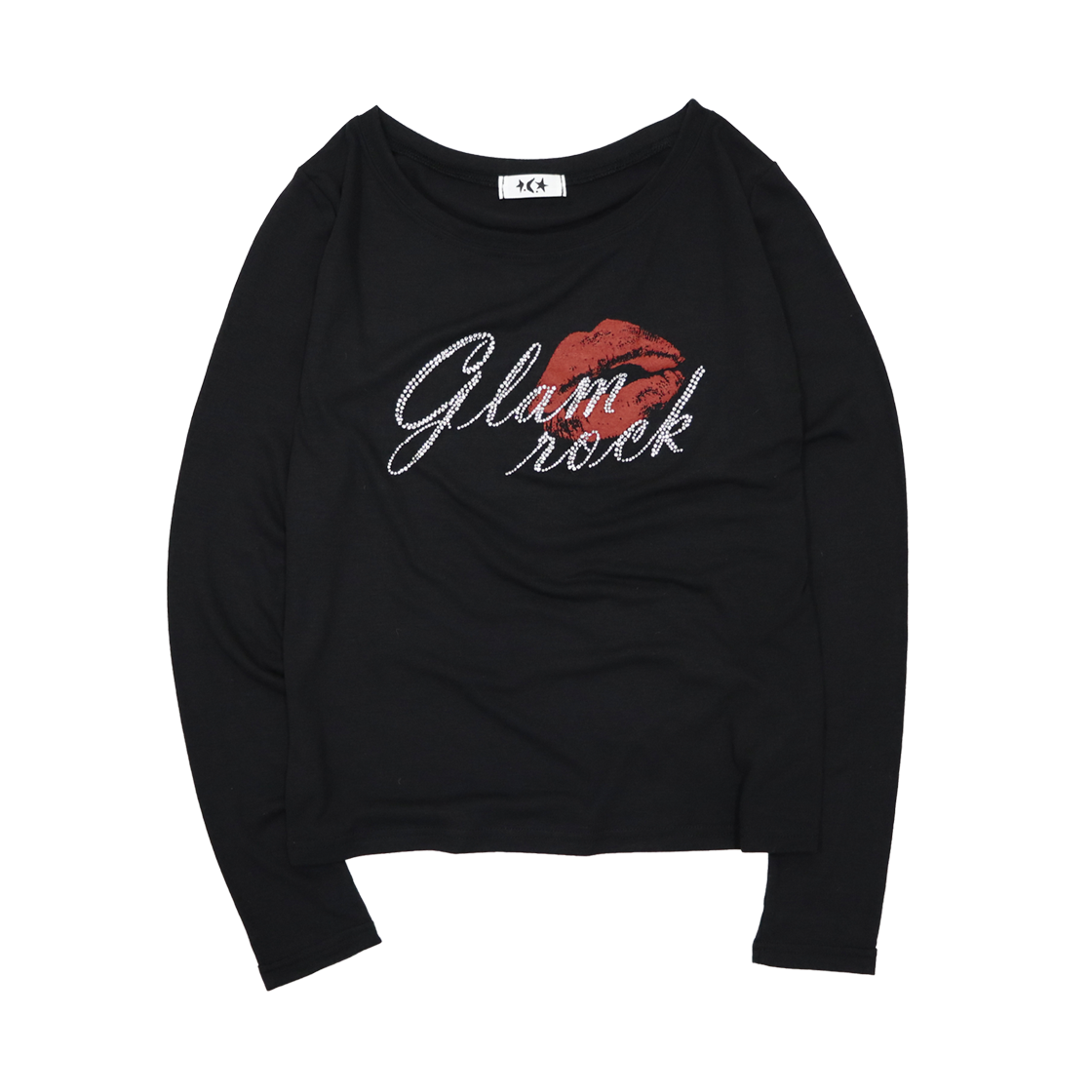 디파이클럽로버스 글램락 핫 픽스 롱슬리브 블랙(DEFYCLUBROBBERS Glam Rock Hot-Fix LS Black)
