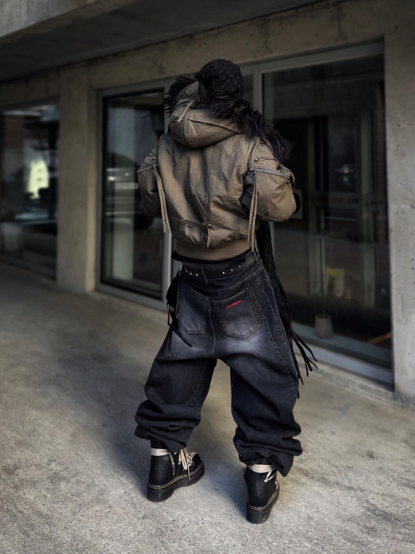 Civision by CSC Japanese Paneled Denim Pants 착용 스타일 - 2