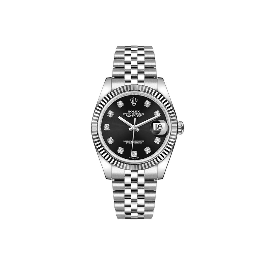ITPN5OFKH6RF Rolex Datejust 36 - 116234 Black 10P Jubilee No. 7241