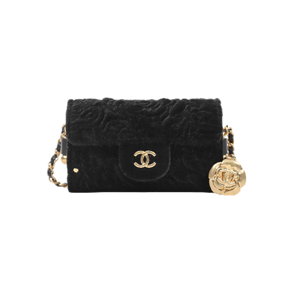 IT5PHPSKKVKH Chanel Black Suede Mini Chain Shoulder Bag C-A49071