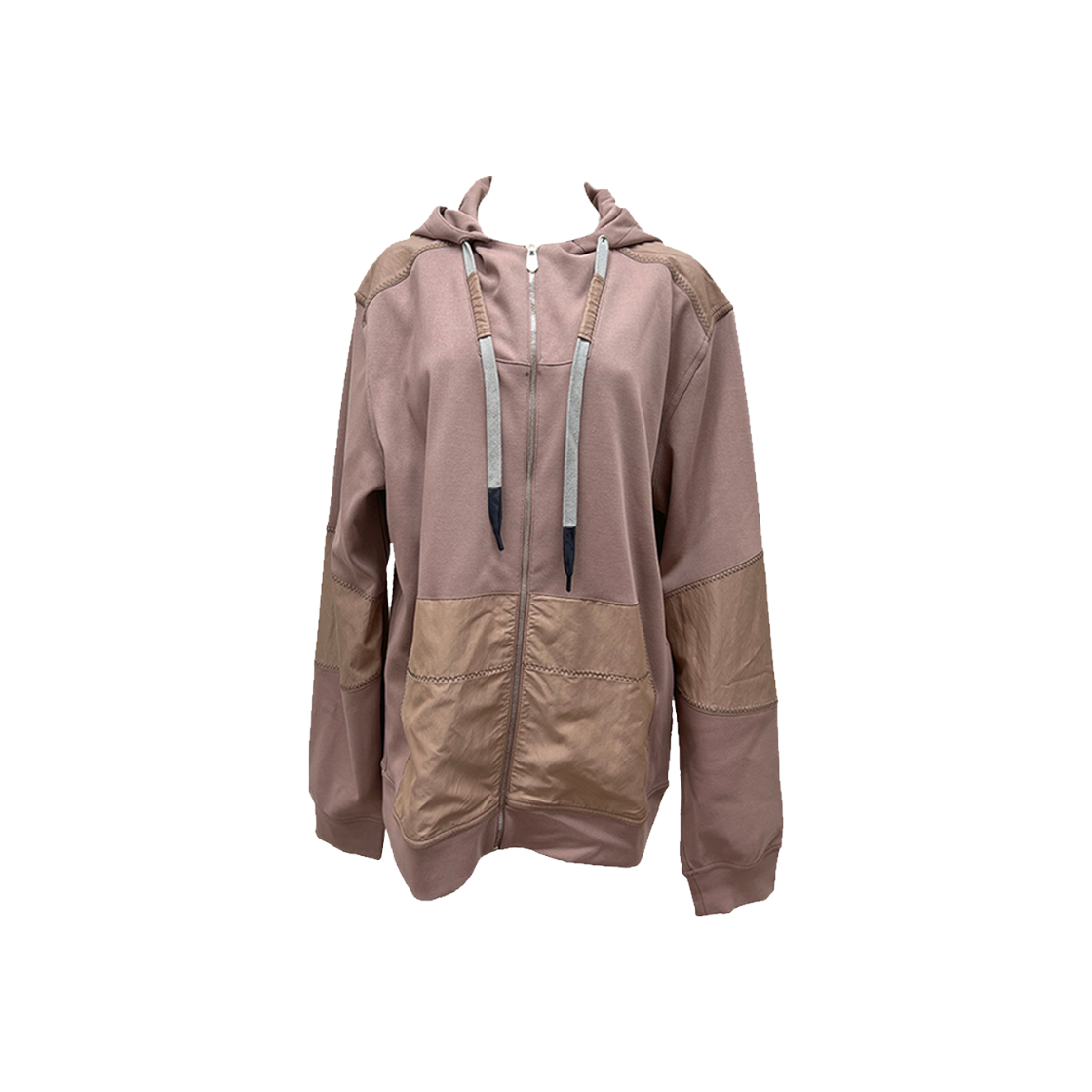 IT75G7SAFS8B Hermes Rose Grise Hoodie Zip-Up M