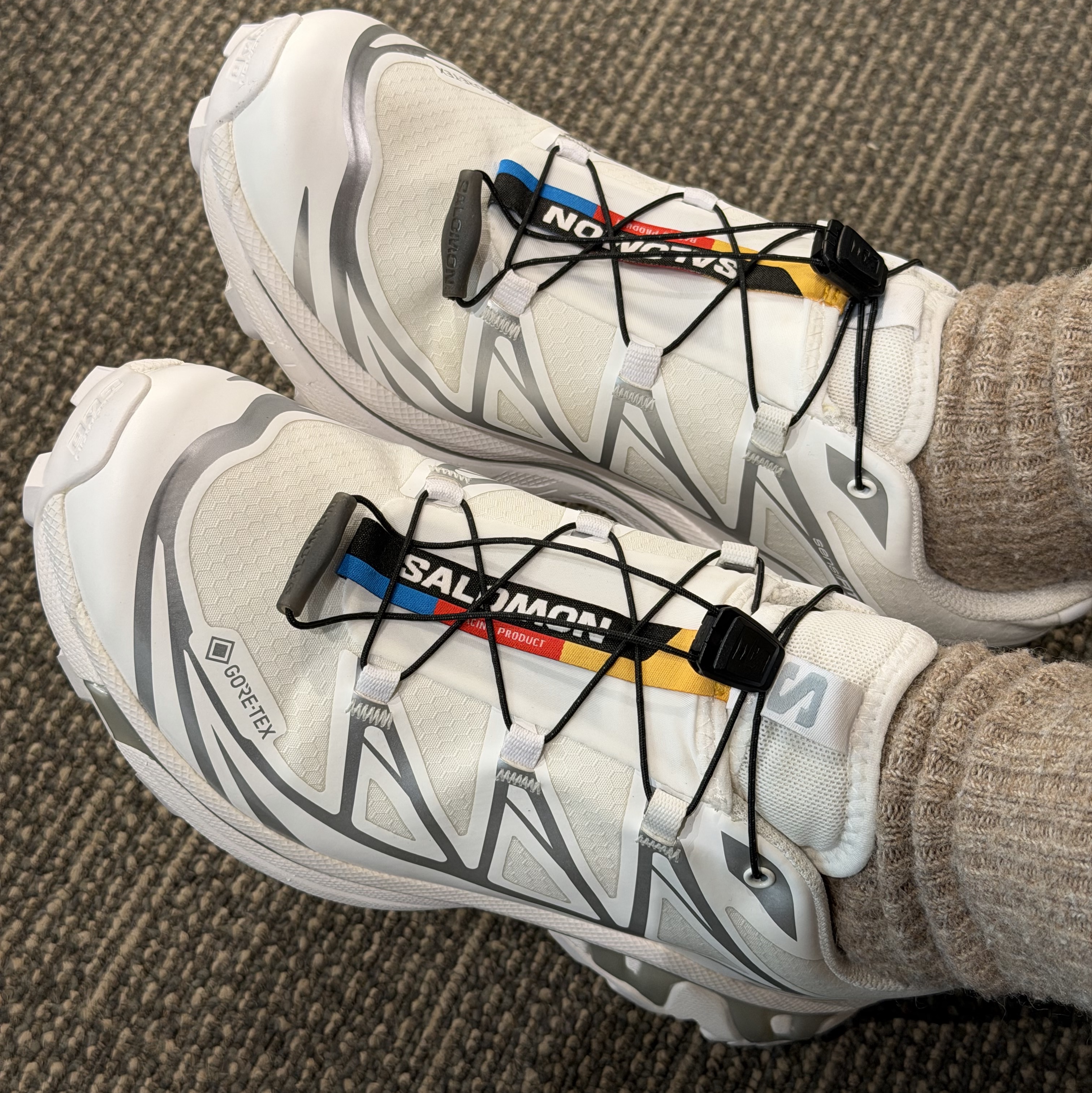 Salomon XT-6 Gore-Tex White Silver 착용 스타일