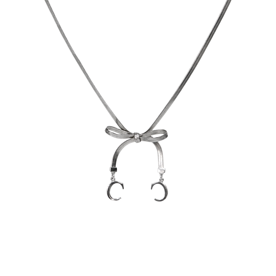 디올 리본 초커 실버 목걸이 A-B49503(Dior Ribbon Choker Necklace in Silver A-B49503)