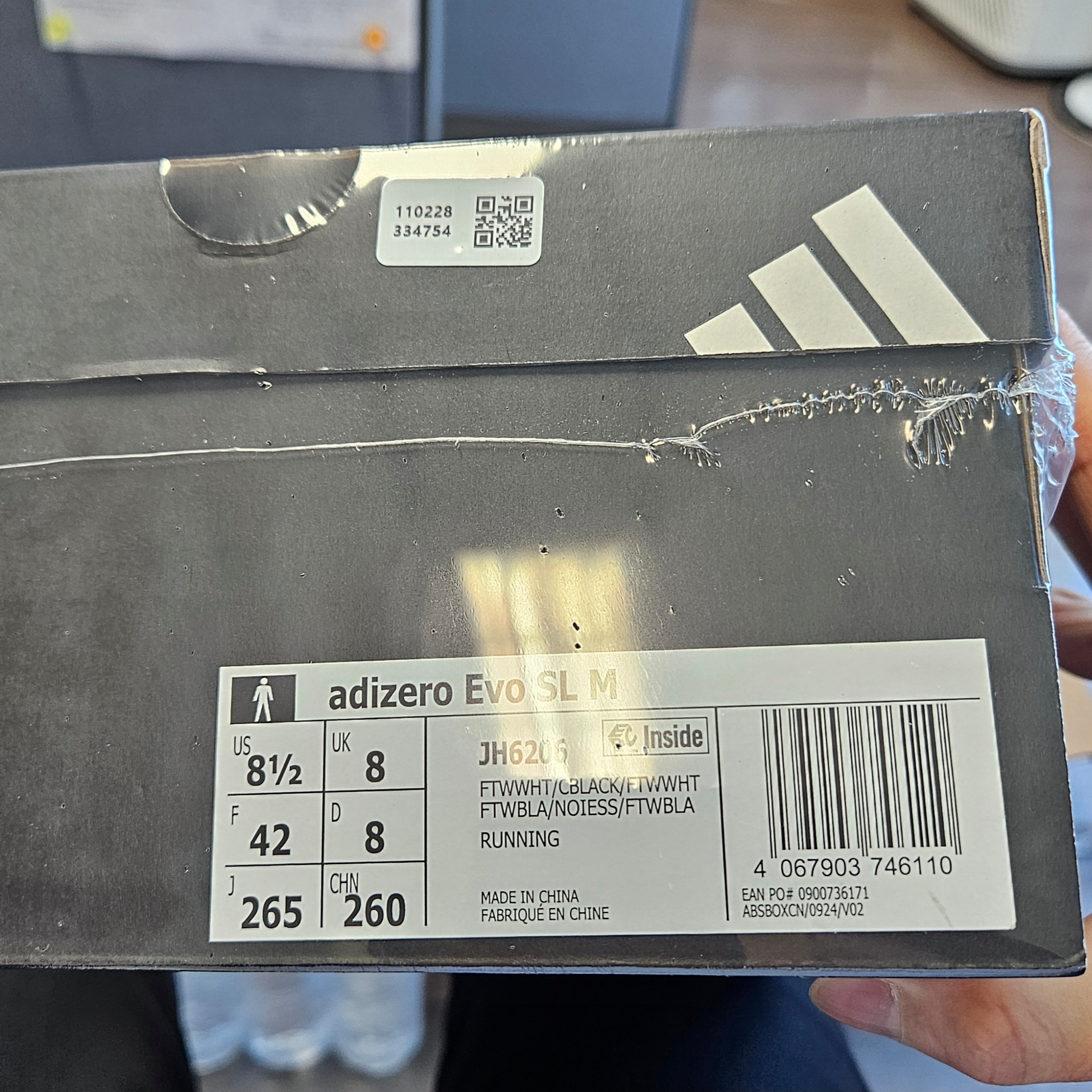 Adidas Adizero EVO SL Cloud White Core Black 착용 스타일 - 2