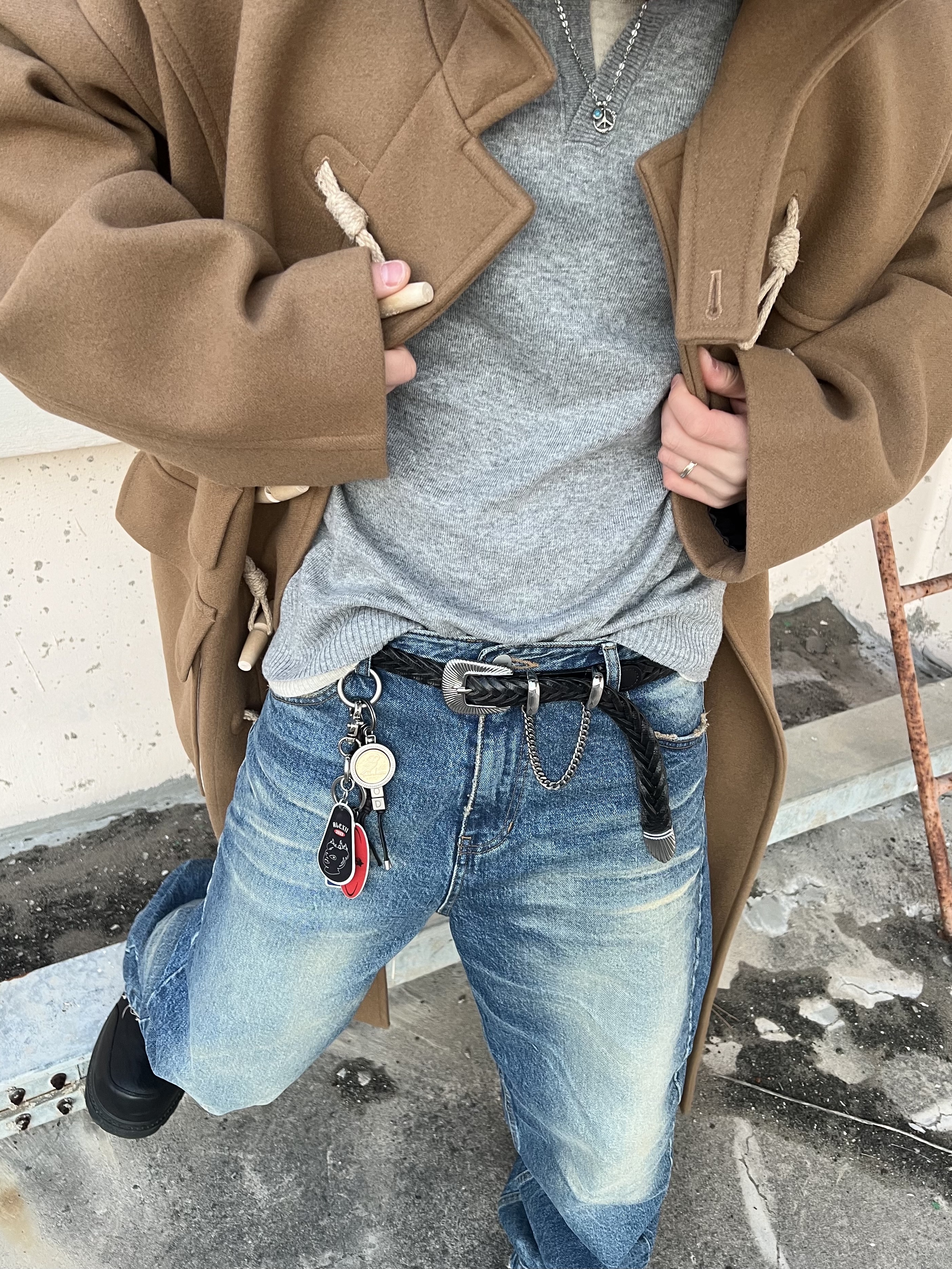 Jieda Western Belt Black 착용 스타일 - 5