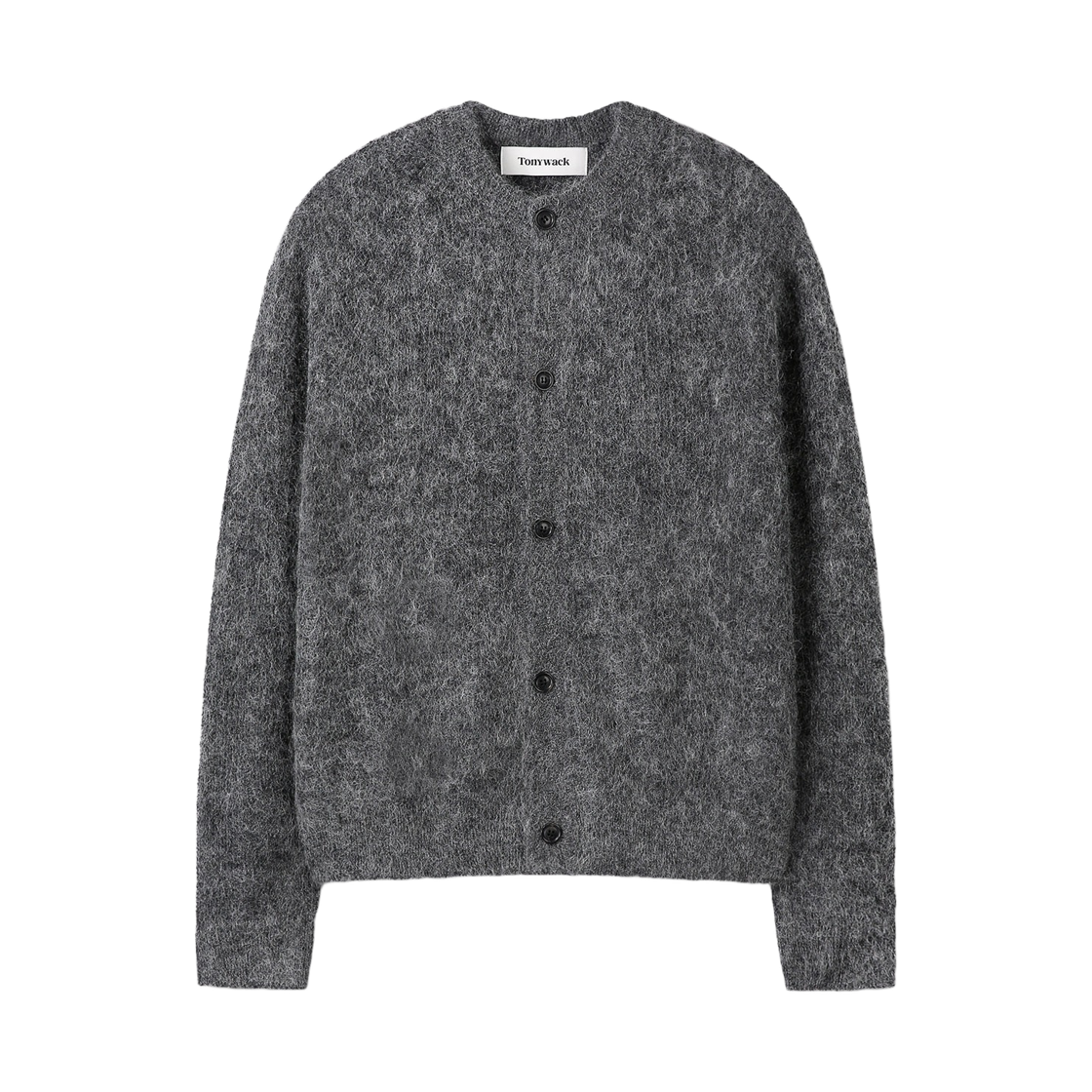 토니웩 울 모헤어 립드 메쉬 가디건 멜란지 그레이(Tonywack Wool and Mohair Ribbed Mesh Cardigan Melange Grey)