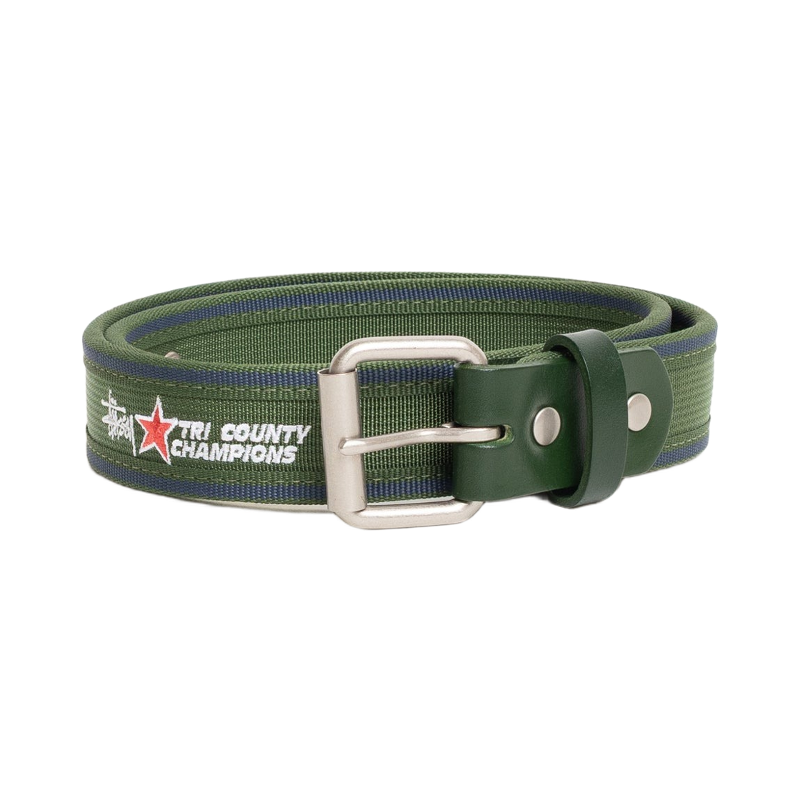 135206 Stussy Tri County Webbing Belt Green