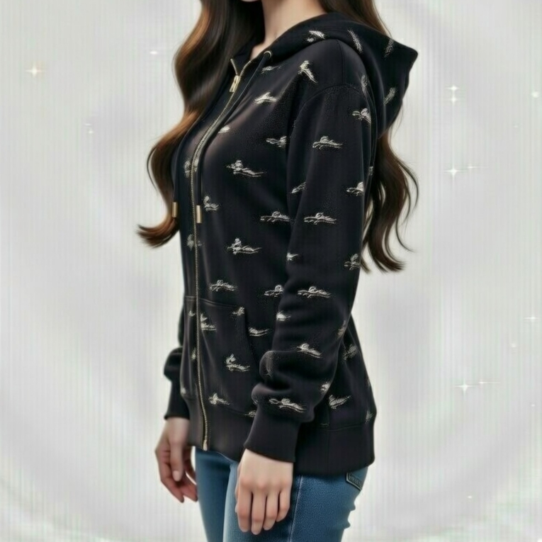 Supreme Repeat Script Zip Up Hooded Sweatshirt Black - 25FW, Supreme Repeat Script Zip Up Hooded Sweatshirt Red - 25FW 착용 스타일 - 5