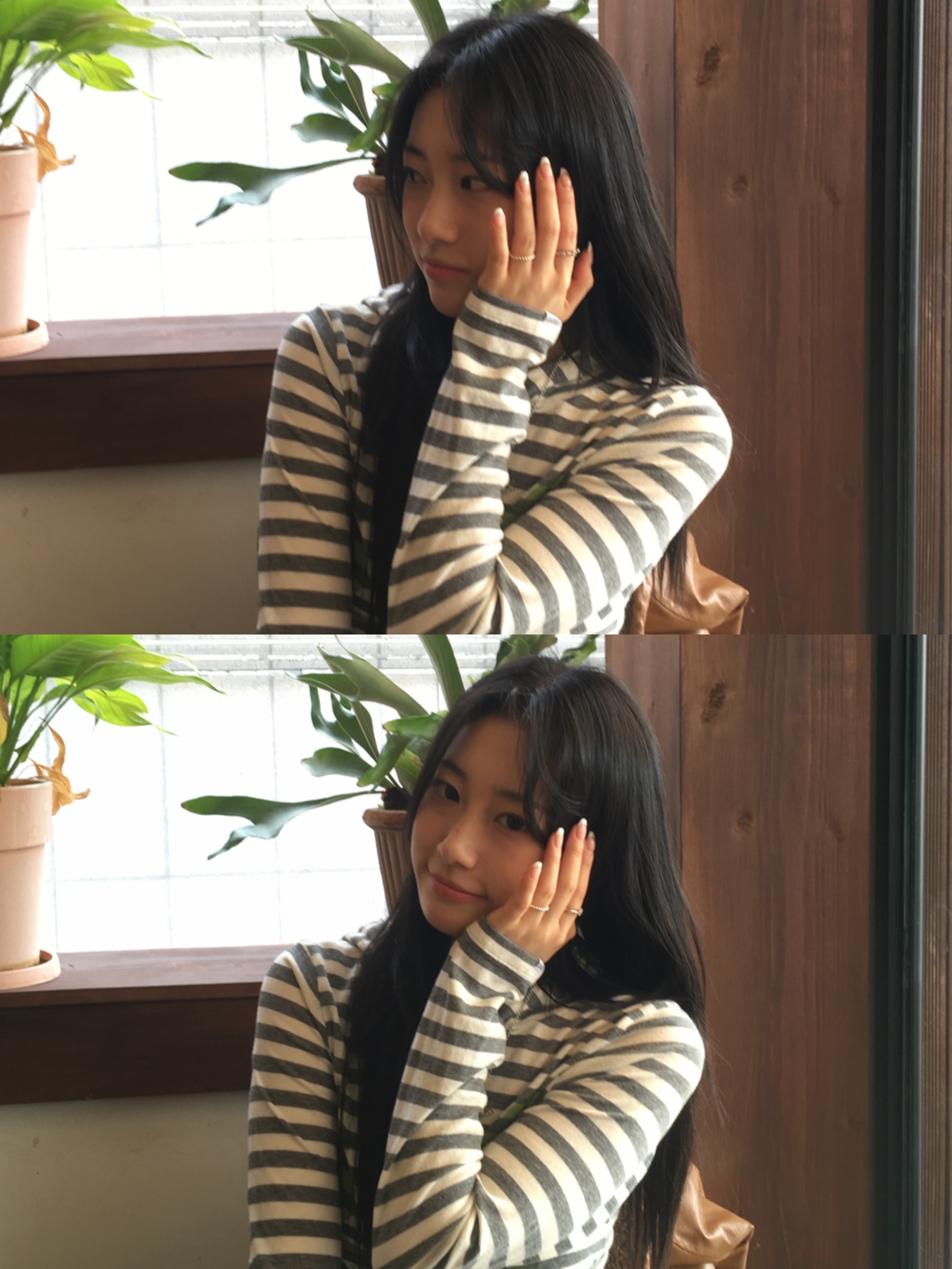 [KREAM 단독] Safarispot 1/2 Ticketing Stripe Border Hoodie Gray 착용 스타일 - 4