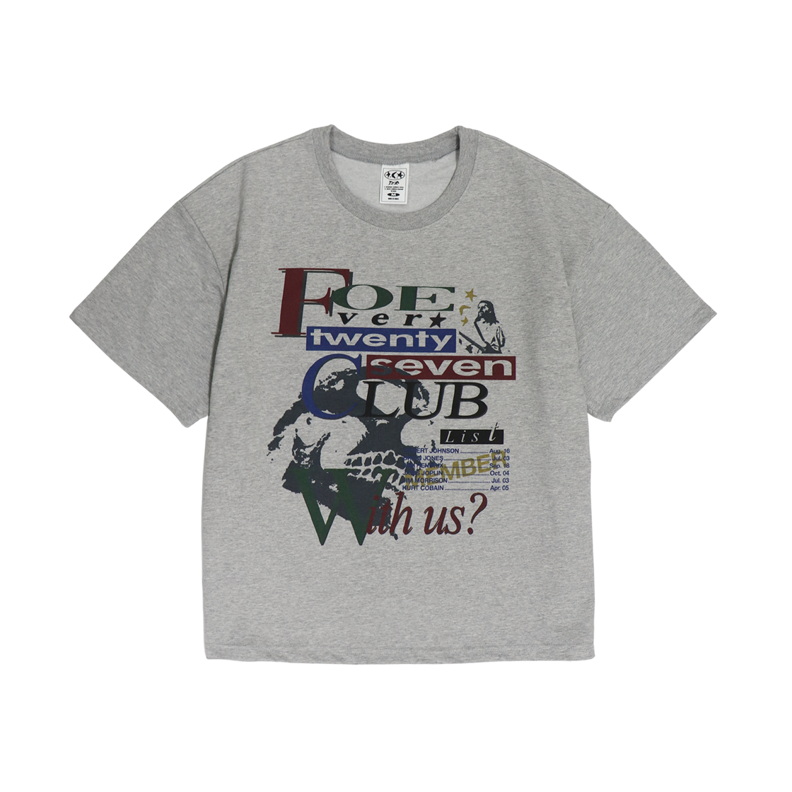 디파이클럽로버스 27클럽 크롭티셔츠 메란지(DEFYCLUBROBBERS 27Club Crop Tshirts Melange)