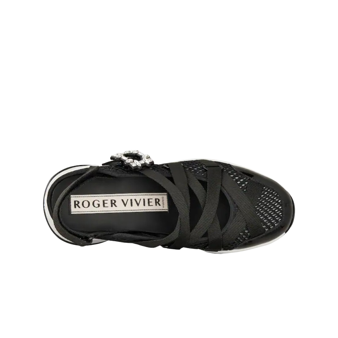 (W) 로저 비비에 비브 런 발레리나 블랙((W) Roger Vivier Viv Run Ballerinas Black) - 2