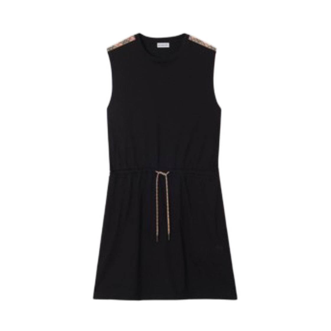 81232801 (W) Burberry Check Trim Cotton Jersey Dress Black