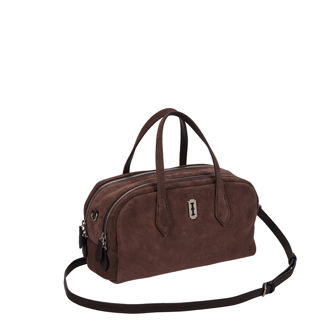 P0000FIE_K vunque Halfmoon Two Block Suede Tote S Rum Brown