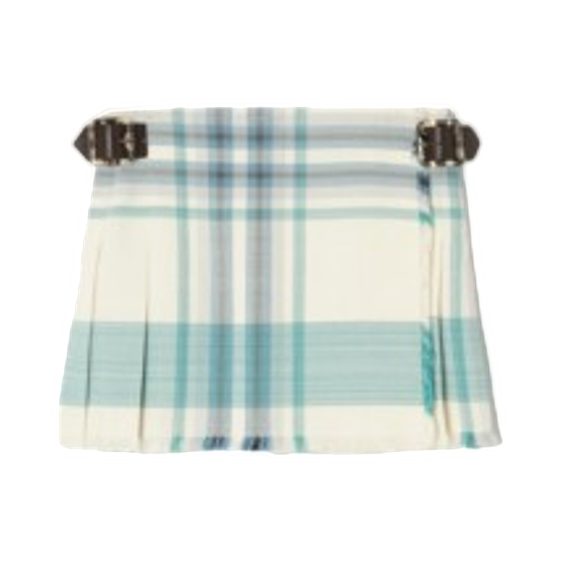 (W) 버버리 체크 비스코스 블렌드 미니 킬트 타이달 블루((W) Burberry Check Viscose Blend Mini Kilt Tidal Blue) - 1