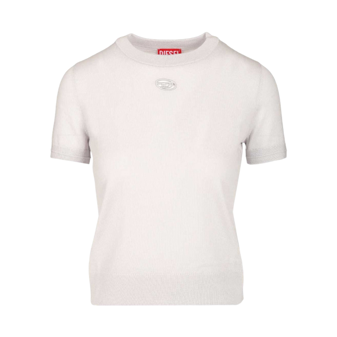 (W) 디젤 M-알리네 울 숏슬리브 점퍼 그레이((W) Diesel M-Aline Short Sleeve Jumper in Wool Grey) - 1