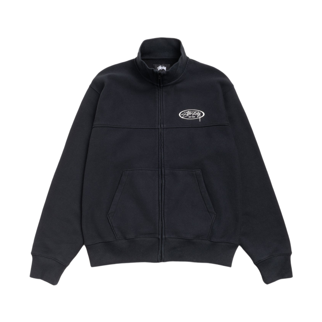 스투시 플리스 트랙 자켓 블랙(Stussy Fleece Track Jacket Black)