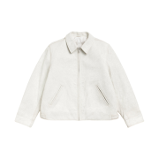 Stussy Garage Jacket Cracked Leather White