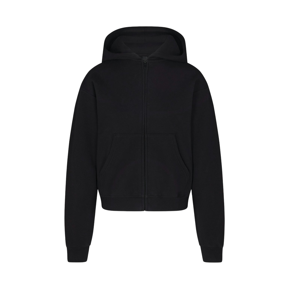 (W) 스킴스 코튼 플리스 클래식 집 업 후드 오닉스((W) Skims Cotton Fleece Classic Zip Up Hoodie Onyx)