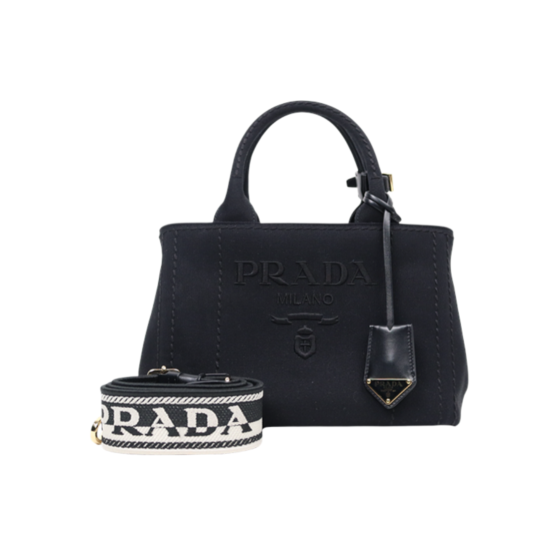 IT27E49VWDWO Prada Black Canvas Jardiniere Tote Bag D-A49905