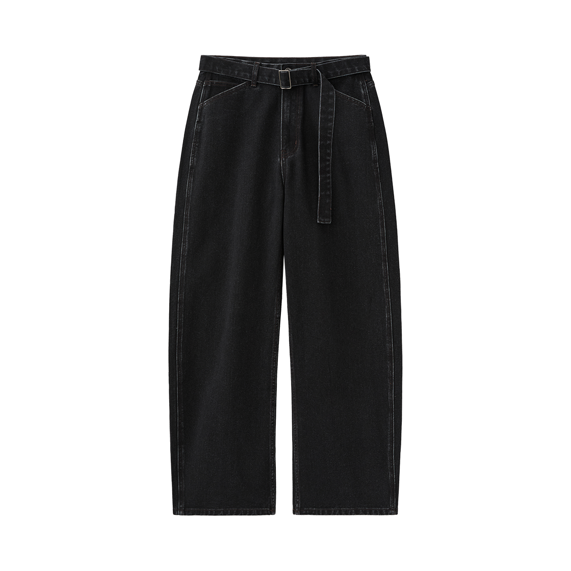 SBF1DP01WBK (W) Suare Woman Belted Washing Curved Pants Black