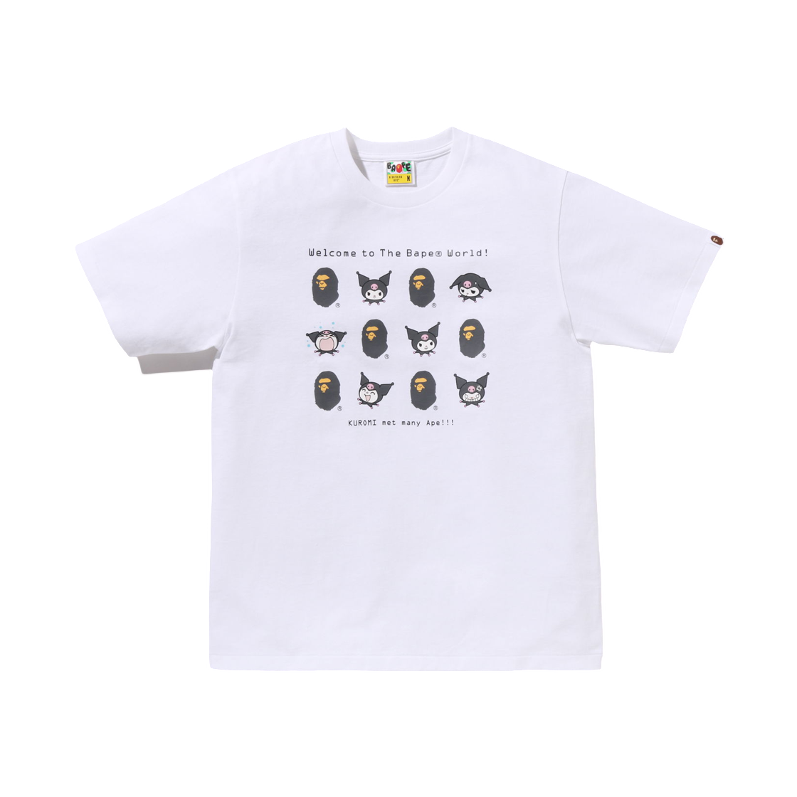 (W) 베이프 x 산리오 캐릭터즈 쿠로미 티셔츠 화이트((W) BAPE x Sanrio Characters Kuromi T-Shirt White) - 1